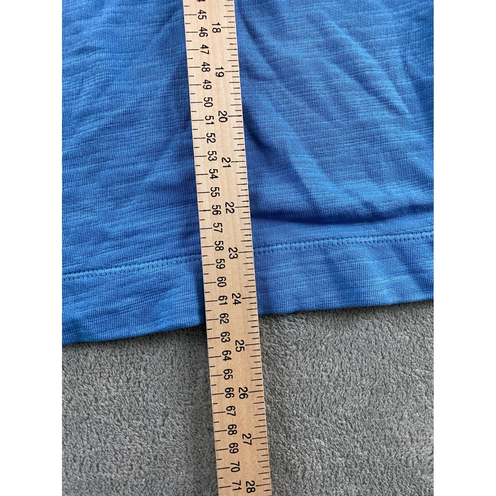 Pure Jill Blue Organic Cotton Slub Single Button Cardigan Top Womens M. Petite - Picture 7 of 10